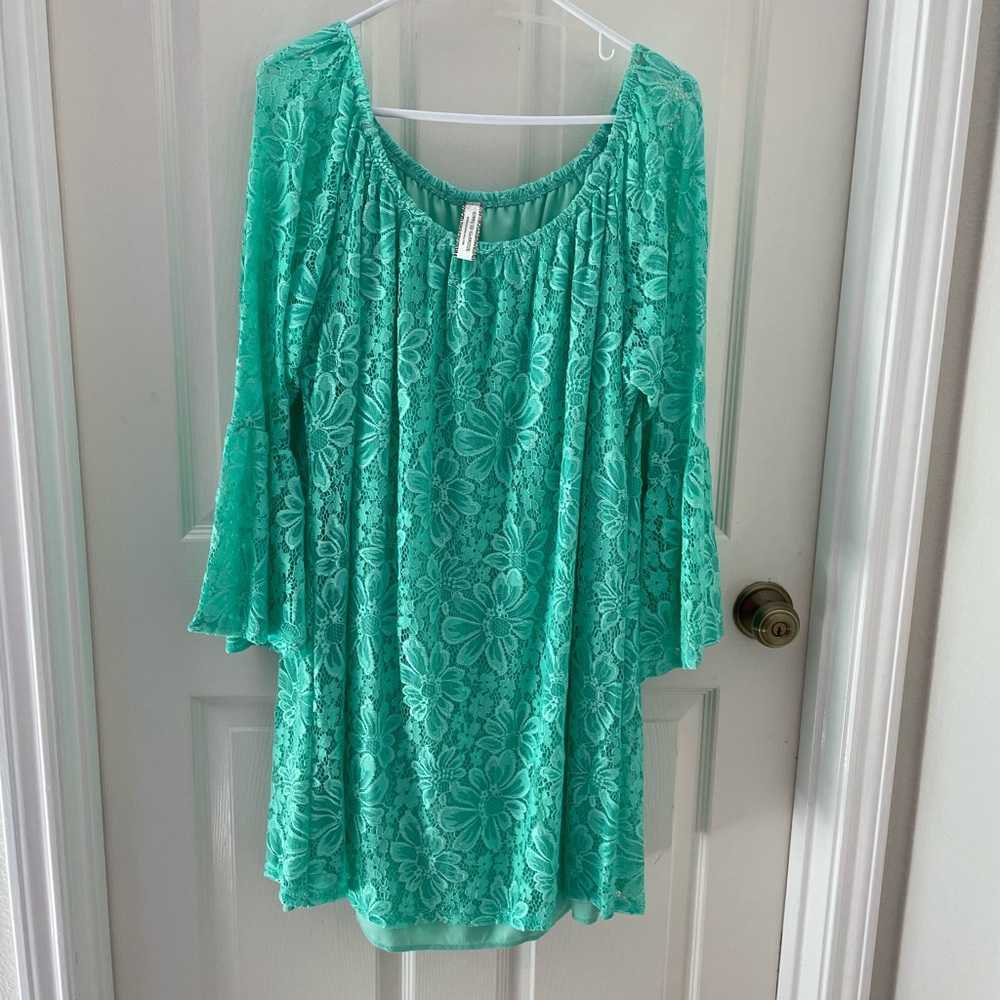 GUG Boutique Lace Mint Dress - 2XL